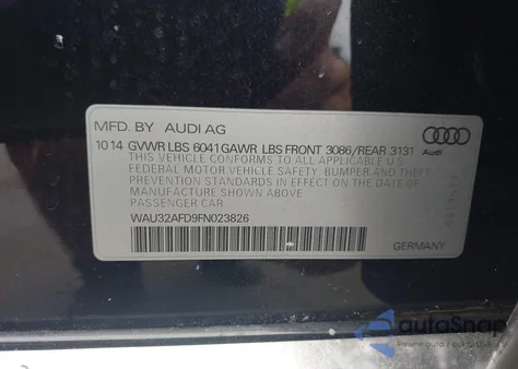 2015 Audi A8 L 4.0T из США, поврежденный, VIN WAU32AFD9FN023826